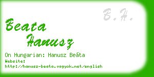 beata hanusz business card