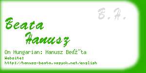 beata hanusz business card